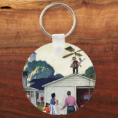 Leren naar vliegen sleutelhanger (Voorkant)