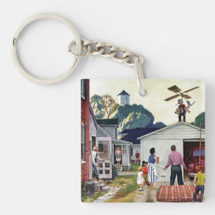 Leren naar vliegen sleutelhanger