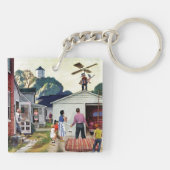 Leren naar vliegen sleutelhanger (Achterkant)