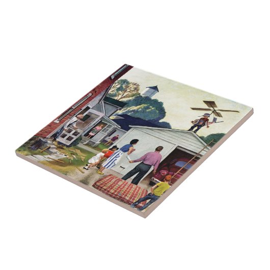 Leren naar vliegen tegeltje (Zijkant)