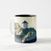 Leren naar vliegen tweekleurige koffiemok (Voorkant links)