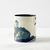 Leren naar vliegen tweekleurige koffiemok (Center)