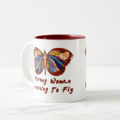 Leren naar vliegen tweekleurige koffiemok (Voorkant links)