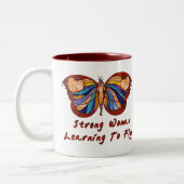 Leren naar vliegen tweekleurige koffiemok (Links)