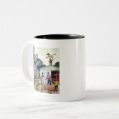 Leren naar vliegen tweekleurige koffiemok (Voorkant links)