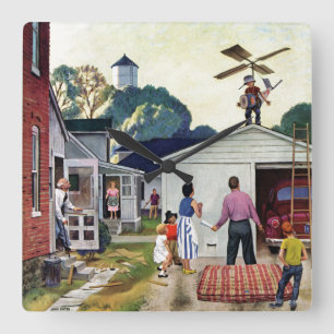 Leren naar vliegen vierkante klok