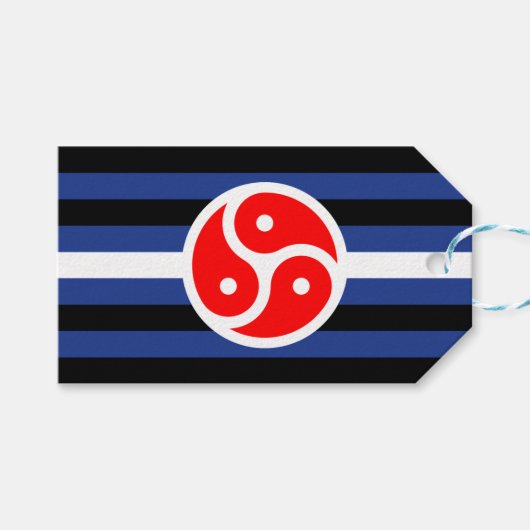Leren oefen trots vlag cadeaulabel (Voorkant (Horizontaal))