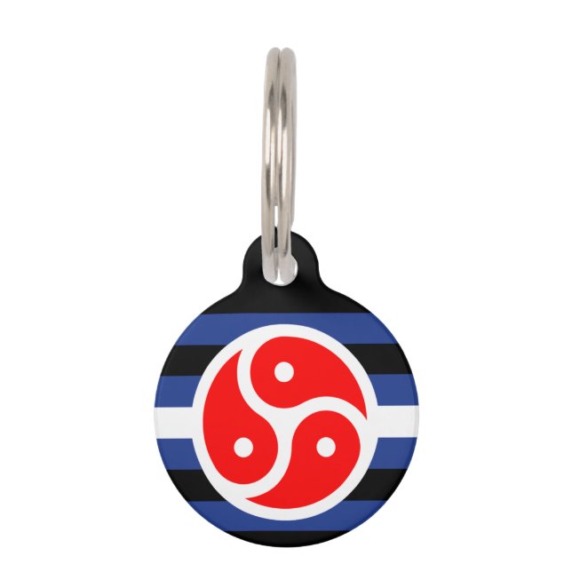 Leren oefen trots vlag huisdierpenning (Voorkant)
