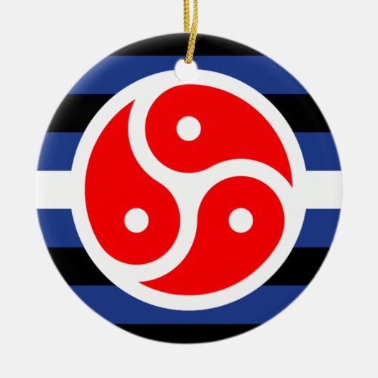 Leren oefen trots vlag keramisch ornament (Voorkant)