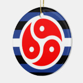 Leren oefen trots vlag keramisch ornament (Links)