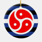 Leren oefen trots vlag keramisch ornament (Achterkant)