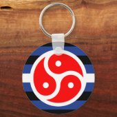 Leren oefen trots vlag sleutelhanger (Voorkant)