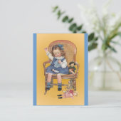 Leren om te naaien briefkaart (Staand voorkant)