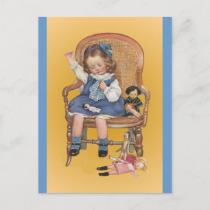 Leren om te naaien briefkaart