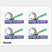 Leren om te tekenen rechthoekige sticker (Vel)