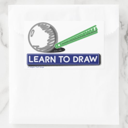 Leren om te tekenen rechthoekige sticker (Tas)