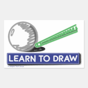 Leren om te tekenen rechthoekige sticker