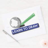 Leren om te tekenen rechthoekige sticker (Envelop)