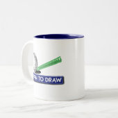 Leren om te tekenen tweekleurige koffiemok (Voorkant links)