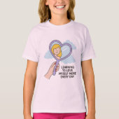 Leren om van mezelf te houden - Heart Mirror Illus T-shirt (Voorkant)