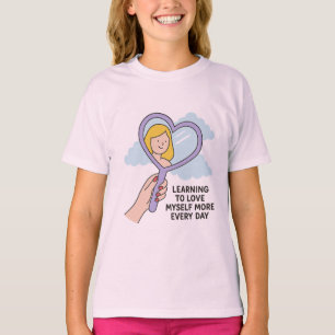 Leren om van mezelf te houden - Heart Mirror Illus T-shirt