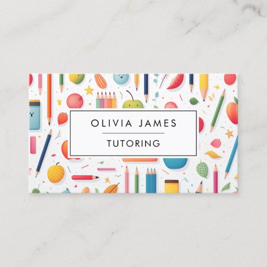 Leren Onderwijs Bijles en Onderwijzen Visitekaartje (Voorkant)