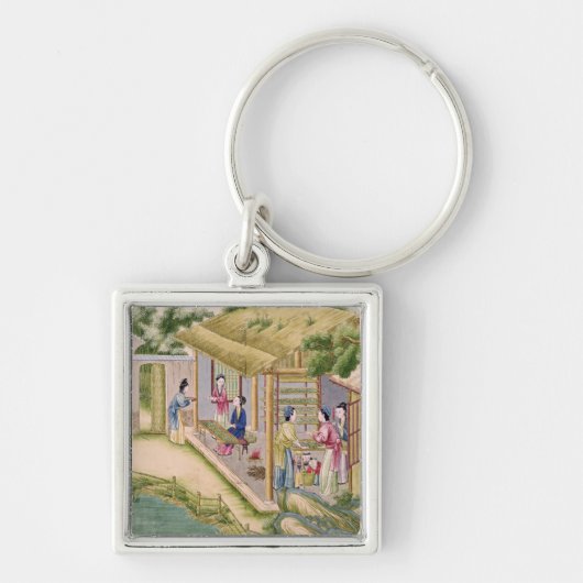 Leren over Silkwormen Sleutelhanger (Voorkant)