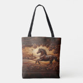 Leren Paard Ranch Scène Tote Bag (Achterkant)