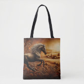 Leren Paard Ranch Sunset Tote Bag (Voorkant)