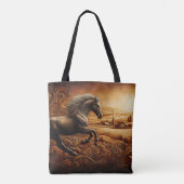 Leren Paard Ranch Sunset Tote Bag (Achterkant)