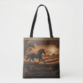 Leren Paard Ranch Sunset Tote Bag (Voorkant)
