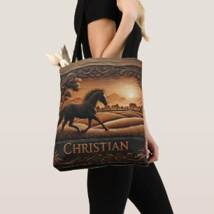 Leren Paard Ranch Sunset Tote Bag