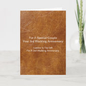 Leren Patroon 3e bruiloft Jubileum Kaart (Voorkant)