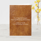 Leren Patroon 3e bruiloft Jubileum Kaart (Gele Bloem)