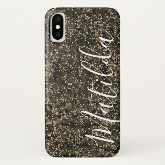 Leren Persoonlijke Naam Lettertype Case-Mate iPhone Case (Achterkant)