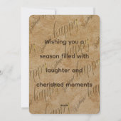 Leren platte kerstkaart met tan chamois motief (Achterkant)