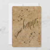 Leren platte kerstkaart met tan chamois motief (Voorkant)