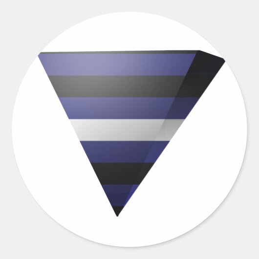 LEREN PRIDE 3D DRIEHOEK RONDE STICKER (Voorkant)