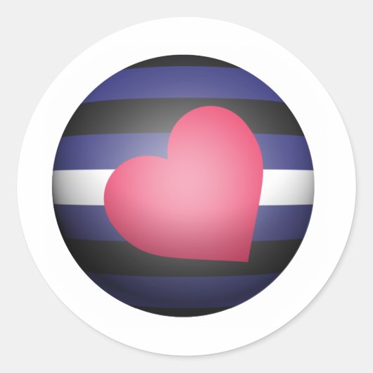 LEREN PRIDE BOL RONDE STICKER (Voorkant)