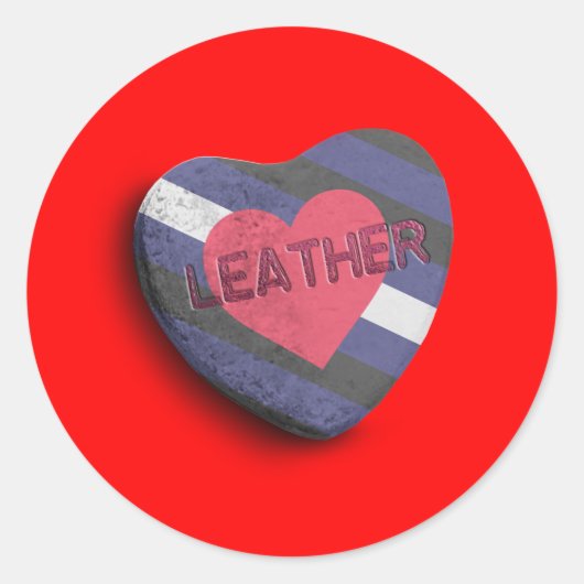 LEREN PRIDE CANDY RONDE STICKER (Voorkant)