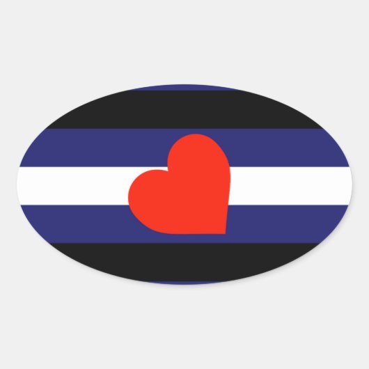 LEREN PRIDE GESTREEPTE HART HORIZONTAAL - 2014 PRI OVALE STICKER (Voorkant)