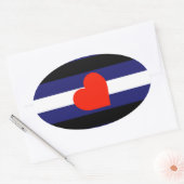 LEREN PRIDE GESTREEPTE HART HORIZONTAAL - 2014 PRI OVALE STICKER (Envelop)