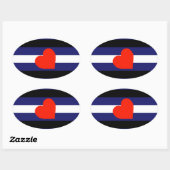 LEREN PRIDE GESTREEPTE HART HORIZONTAAL - 2014 PRI OVALE STICKER (Vel)