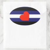 LEREN PRIDE GESTREEPTE HART HORIZONTAAL - 2014 PRI OVALE STICKER (Tas)