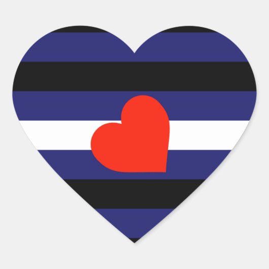 LEREN PRIDE GESTREEPTE HART HORIZONTAAL - 2014 PRI STICKER (Voorkant)