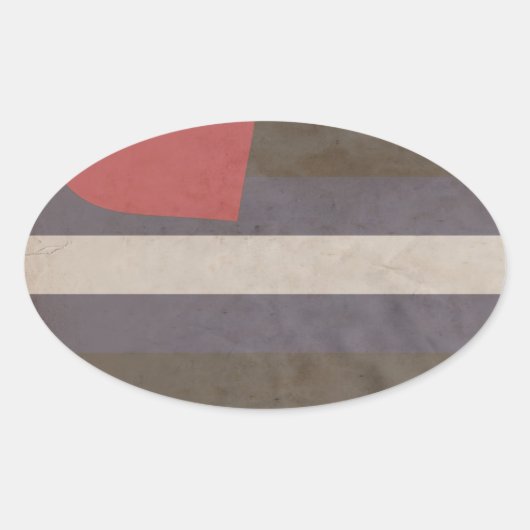 LEREN PRIDE KLEUREN OVALE STICKER (Voorkant)