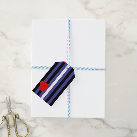 Leren Pride-vlag Cadeaulabel (Met Touw)