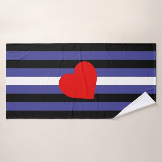 Leren Pride-vlag en hart Badhanddoek (Badhanddoek)