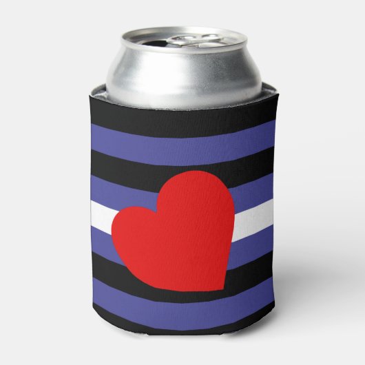 Leren Pride-vlag en hart Blikjeskoeler (Blikje Voorkant)