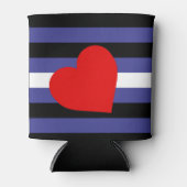 Leren Pride-vlag en hart Blikjeskoeler (Voorkant)